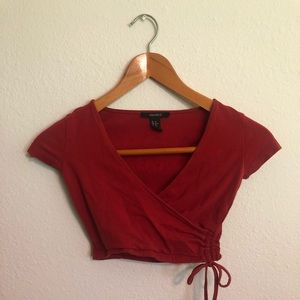 Wrap front crop top